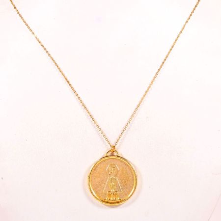 Spiritual Jain Mahaveer Medallion Necklace in Brass with 22k Gold Plating